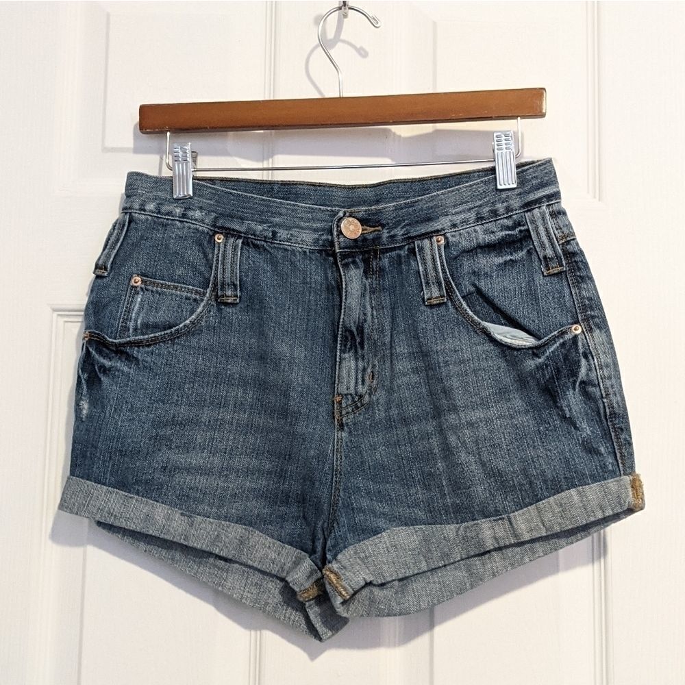 BDG Roll Up Jean Shorts High Waist Denim